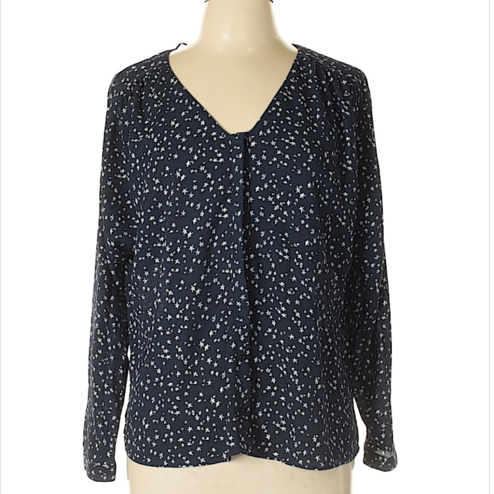 Zara Long Sleeve Stars Blouse size small